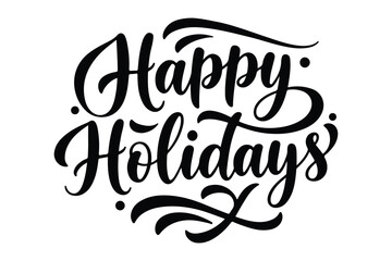 Happy Holidays Handwritten Calligraphy text