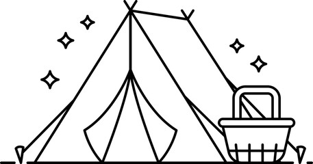 vector illustration of tent icon