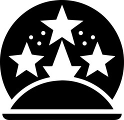 Stars silhouette black vector icon    