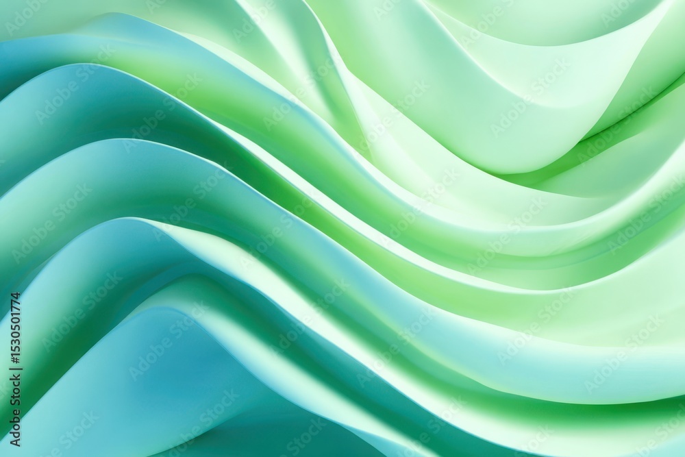Poster the image is a green and blue wave with a very smooth texture