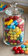 candy in a glass jar