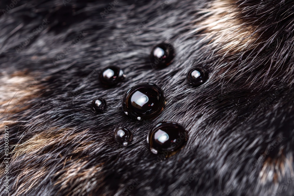 Poster the fur of a cat is wet and shiny