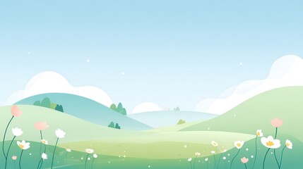 Fototapeta premium Gentle Spring Meadow Landscape