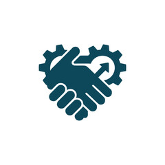 Handshake Heart Gear Partnership Logo