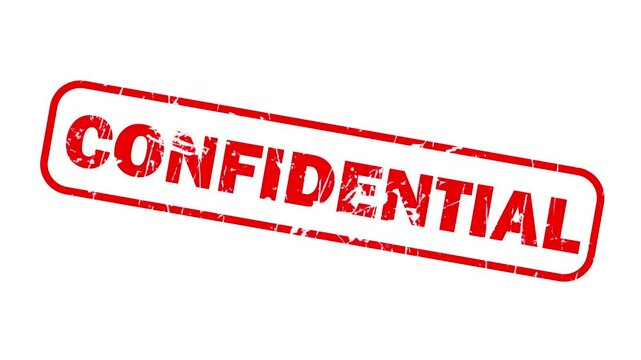 Confidential stamp animation red color 