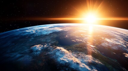 A breathtaking view of Earth at sunrise.