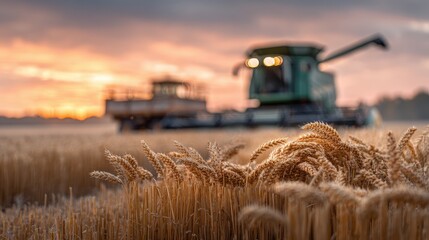 Golden Wheat Harvest at Sunrise