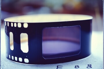 Closeup View Of A Vintage Filmstrip