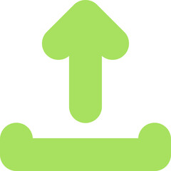 A hand-drawn upload arrow icon with a base box. Great for representing file uploads, cloud storage, or data transmission.