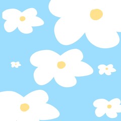 white flowers in blue sky