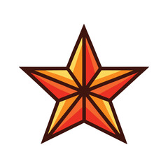 Obraz premium Elegant red Star Illustration on White