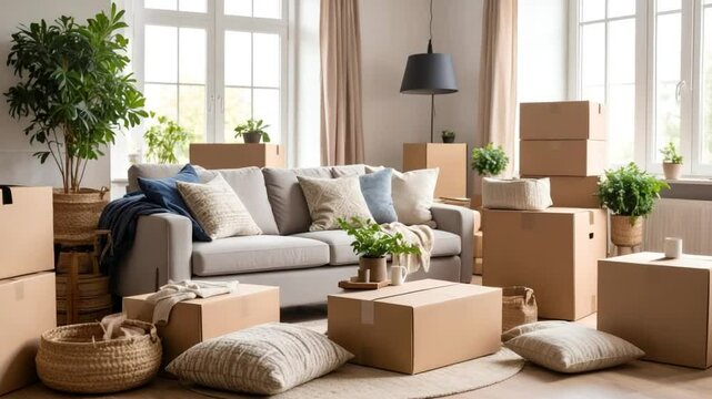 Relocation living room transitional home