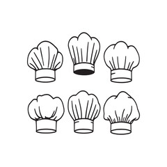 Black and white vector of chef hat sketch