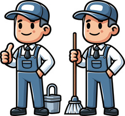 清掃業者のイラスト
