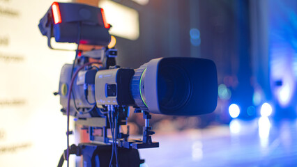 TV camera on stage before the performance.