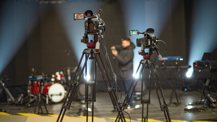 TV camera on stage before the performance.