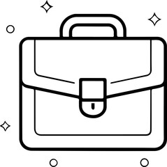 Clean Flat Line Icon of a Business Briefcase – PNG Graphics for Modern Workplace, Career, and Business Design Themes