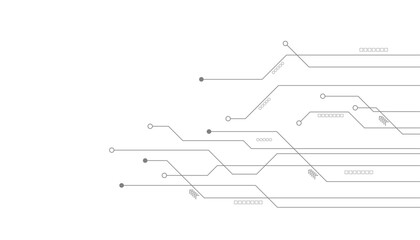 Vectors White Abstract geometric dots and lines connection circuit concept. Vector social network and connecting concept.
