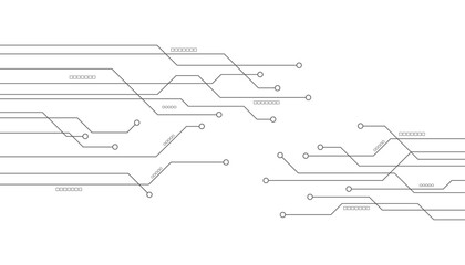 Vectors White Abstract geometric dots and lines connection circuit concept. Vector social network and connecting concept.