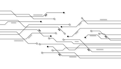 Vectors White Abstract geometric dots and lines connection circuit concept. Vector social network and connecting concept.