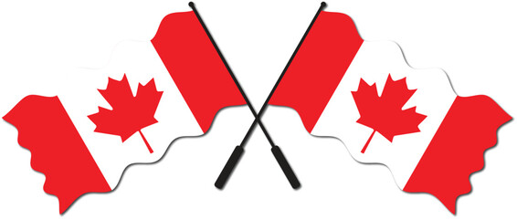 canadian flag in a row