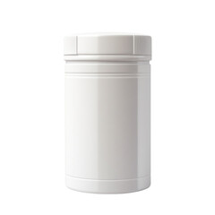 White plastic jar container on white background simple packaging design