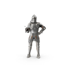 Medieval armor suit isolated on transparent background