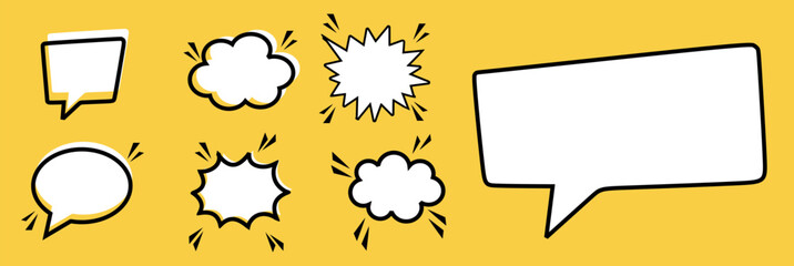 Obraz premium Quotes frames. Quotes frames set. Quotation box frames with borders design for comment, title, citation, chat, blog, note, mark and info. Text border collection.