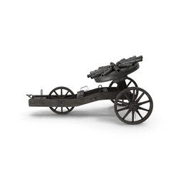 Fototapeta premium Medieval cannons isolated on transparent background