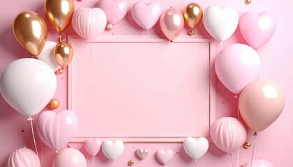 Festive balloon decoration party venue photography pink background close-up celebration theme