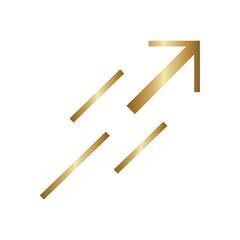 Gold Upward Arrow and Lines Vector Design