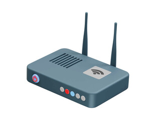 Fototapeta premium Wifi router icon 3d rendering illustration 
