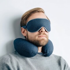 Travel pillow and sleep mask for comfortable rest and relaxation on long flights and road trips