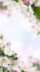 Spring blossoms blooming in nature's garden floral background soft light peaceful atmosphere
