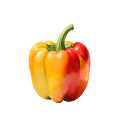 Vibrant Red and Yellow Bell Pepper Fresh Produce Photography isolated on transparent background