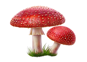  a red mushroom isolated on white background PNG