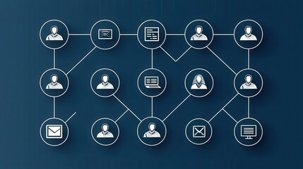 Detailed diagram illustrating the interconnected nature of a modern business network highlighting digital communication channels collaborative workflows and organizational structures