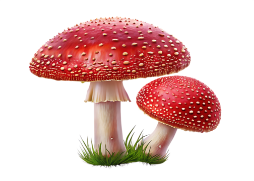  a red mushroom isolated on white background PNG
