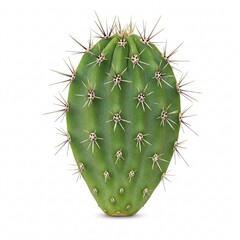 A tall green cactus stands alone, showcasing its characteristic ribs and spines,