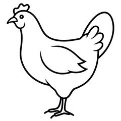 Chicken silhouette line art simple elegant vector design