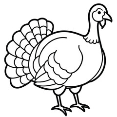 Line art silhouette of a domestic turkey