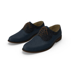 Blue casual men's shoes isolated on transparent background