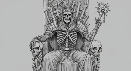 Skeleton King on Bone Throne with Shattered C4