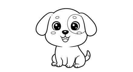 Small Cartoon Dog with Floppy Ears