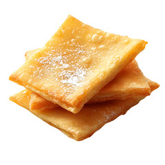 Fried Roti with condensed milk and sugar dessert isolated on a white background
