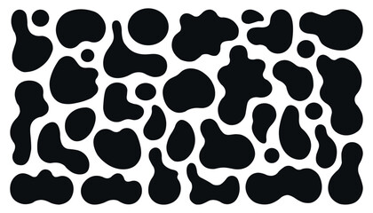 Fototapeta premium Organic shape round form set. Liquid organic blob