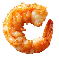Fried shrimp isolated on a white background
