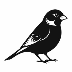 Sparrow silhouette vector illustration a simple black bird design on a clean white background ideal for logos and graphic elements