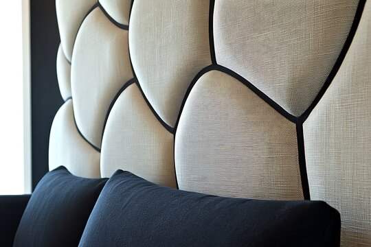 Fabric wall panels with circular padded 3D texture 