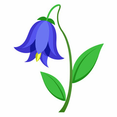 Delicate Bluebell Flower Illustration on Clean White Background a Simple and Elegant Floral Design for Various Creative Projects and Applications
